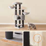 Katzenbaum ONYX, 50x50x160cm, grau/schwarz