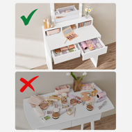 Schminktisch VANESA mit Beleuchtung, 80x40x145 cm, weiß