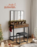 Schminktisch mit Hocker aus Kunstleder PIERRE