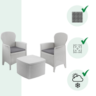 Gartenmöbel-Set TREE, 3-teilig, weiß