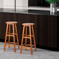 Barhocker OSLO, 2 Stück, 34x76 cm, naturbraun