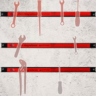 Magnetleiste HOLDER, 3 Stück, 45 cm, rot/schwarz