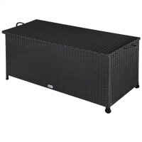 Polyrattan-Aufbewahrungsbox RICCO, 122x56x61 cm, schwarz
