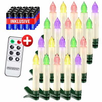 Kerzen für Weihnachtsbaum CANDLE, 20 Stück, 10,5 cm, mehrfarbig