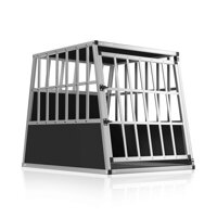 Hundetransportbox BRUNO, 66x90x72cm, silber/schwarz