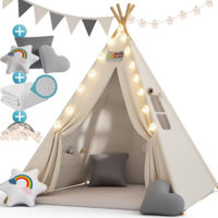 Kinder-Tipi-Zelt JULIUS, 120x120x160cm, weiß/grau