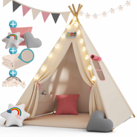 Kinder-Tipi-Zelt JULIA, 120x120x160cm, beige/rosa