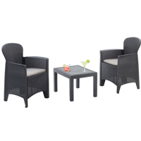 Gartenmöbel-Set AKITA, 3-teilig, anthrazit