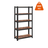 Regal DUSTY, 5 Regalböden, max. 650 kg, schwarz/braun