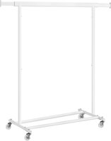 Kleiderständer INEZ auf Rollen, max. 90 kg, 83,5x45x160 cm, weiß