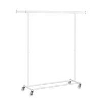 Kleiderständer INEZ auf Rollen, max. 90 kg, 83,5x45x160 cm, weiß