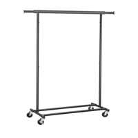 Kleiderständer INEZ auf Rollen, max. 90 kg, 83,5x45x160 cm, schwarz