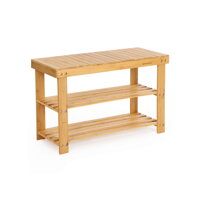 Bambusbank mit Schuhablage SANDY, 70x28x45 cm, Naturholz