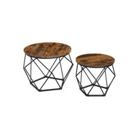 Beistelltisch-Set VERA, 50x40 cm/40x36 cm, braun/schwarz