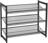 Stapelbares Schuhregal IDA, 3 Regalböden, 74x31x63 cm, schwarz