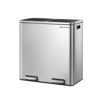 Abfalltrennsystem SORT, 2x30 l + Müllbeutel, silber/schwarz