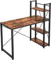 Schreibtisch mit Regalen AURE, 97x56x120 cm, schwarz/braun