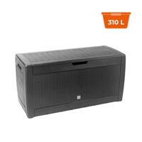 Aufbewahrungsbox RATO, 310L, 119x48x60cm, anthrazit