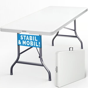 Buffettisch KAMIL klappbar, 76x183x74cm, weiß