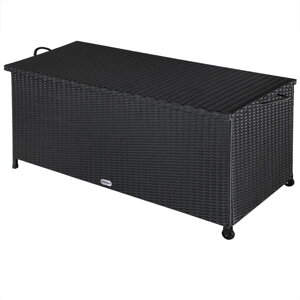 Polyrattan-Aufbewahrungsbox RICCO, 122x56x61 cm, schwarz