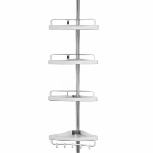 Teleskopregal für Dusche DELMO, 92-306 cm, weiß