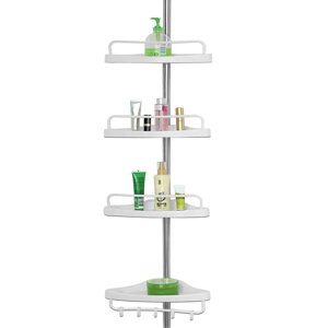 Teleskopregal für Dusche DELMO, 92-306 cm, weiß