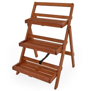 Holz-Blumenständer TULIP, 3 Ebenen, 56x59x79 cm, braun