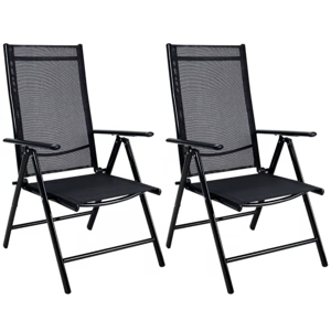 Gartenstuhl MARBELLA, 2er-Set, klappbar, schwarz/anthrazit