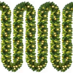 Weihnachtsgirlande ANDREA mit Beleuchtung, 10m, grün