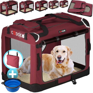 Transporttasche für Hunde und Katzen ELI, 60x42x42 cm, dunkelrot