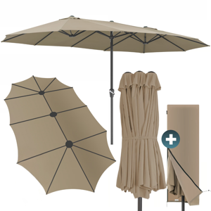 Doppelsonnenschirm MIAMI, 460x270cm, braun-grau (taupe)