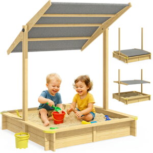 Sandkasten mit Dach SANDY, Fichtenholz, 120x120x120cm