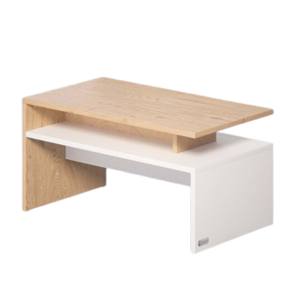 Couchtisch SACRAMENTO, 95x55x50cm, weiß/braun