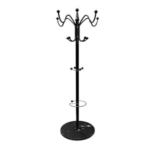 Standgarderobe TENZY mit Marmorfuß, 37x173cm, schwarz