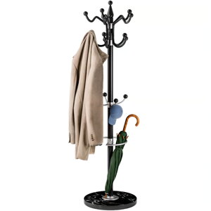 Standgarderobe TENZY mit Marmorfuß, 37x173cm, schwarz