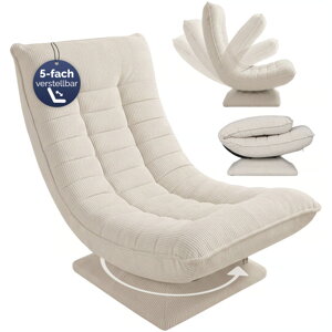 Liege ABERDEEN CORD, gerippter Bezug, 87×60×105 cm, beige
