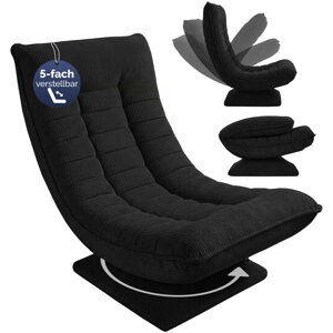 Liege ABERDEEN CORD, gerippter Bezug, 87×60×105 cm, schwarz