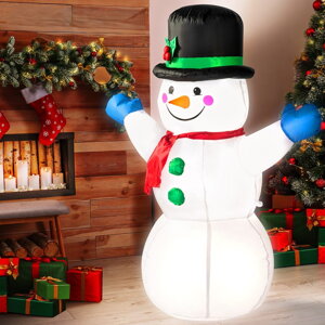 Aufblasbarer Schneemann beleuchtet, 120 cm, weiß