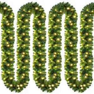 Weihnachtsgirlande ANDREA mit Beleuchtung, 5 m, grün