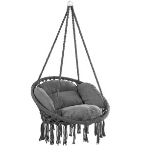 Hängesessel BOHO mit Kissen, Ø 61 cm, anthrazit