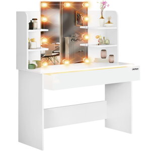 Schminktisch LUCIA mit Beleuchtung, 108x40x140 cm, weiß