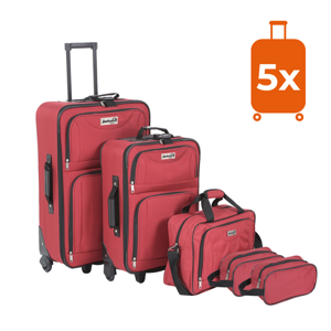 Kofferset TRAVEL, 5-teilig, rot