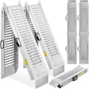 Auffahrrampen für Autos DRIVE, klappbar, 2er-Set, max. 400 kg, 160 cm, silbern