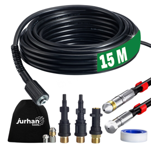 Rohrreinigungsset Premium, 15 m, schwarz