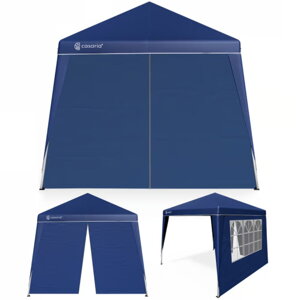 Partyzelt / Pavillon CAPRI PLUS mit 2 Seitenwänden, 3×3 m, blau
