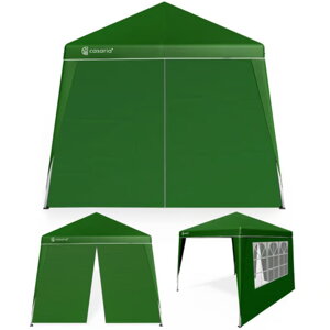 Partyzelt / Pavillon CAPRI PLUS mit 2 Seitenwänden, 3×3 m, grün