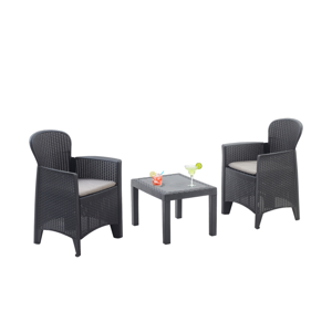 Gartenmöbel-Set AKITA, 3-teilig, anthrazit