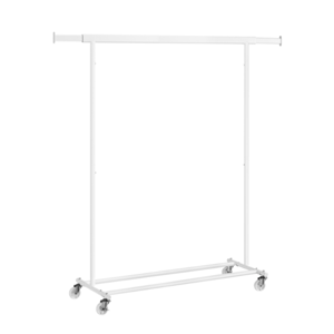 Kleiderständer INEZ auf Rollen, max. 90 kg, 83,5x45x160 cm, weiß