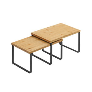 Bambus-Organizer-Set CEZAR, 2-tlg., braun/schwarz