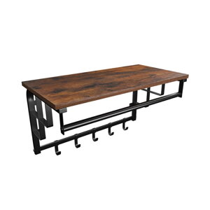 Wandgarderobe HENRY, 66x30x27 cm, schwarz/braun